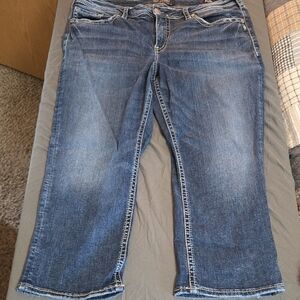 Silver Jeans Blue Ankle Cropped Jeans